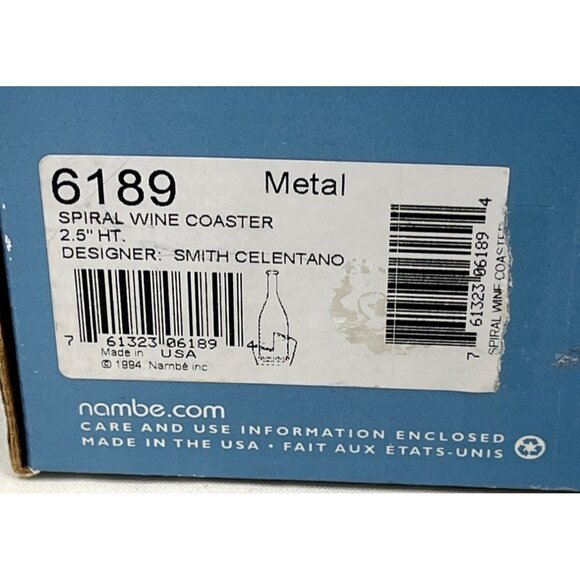 Nambe Smith Celentano Metal Spiral Wine Coaster 6189 with Box USA - Picture 9 of 11